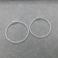 Bracelet tendance en argent sterling 925 avec chaîne serpent, fermoir à perles personnalisable, bracelet jonc pour femme, prêt pour les breloques