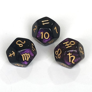 Wholesale D12 Rune Polyhedral <strong>Dice</strong> <strong>Set</strong> 3PCS Plastic Acrylic <strong>Colored</strong> Card Game for Players and Gamers - Product Image 3
