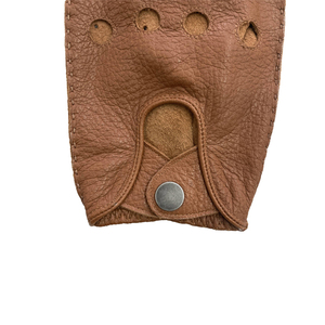 Gants sans doigts en cuir de daim marron pour <span class=keywords><strong>homme</strong></span>, parfaits pour la conduite, la <span class=keywords><strong>moto</strong></span>, les sports de plein air, compatibles avec les écrans tactiles - Product Image 5