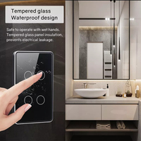 Interrupteur Mural Tactile Connecté Zigbee en Verre Trempé pour Maison Intelligente 1/2/3/4 Voies avec Télécommande Via Application Tuya Compatible Google Alexa