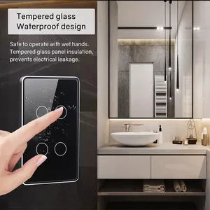 Zigbee Tempered Glass nhà thông minh cảm ứng chuyển đổi ánh sáng 1/2/3/4 gang tuya app điều khiển từ xa tường chuyển đổi làm việc với Google Alexa