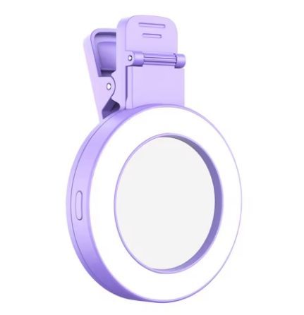 Mini Clip-on Phone Selfie Fill Light with Mirror Portable Dimmable Selfie Light for Video LiveStreaming Selfie
