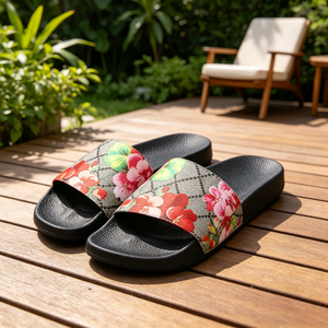 Wholesale Price Luxury Original Design Floral Pattern Outdoor Slides Anti-Slippery Open Toe EVA Material Summer Slippers - Product Image 2