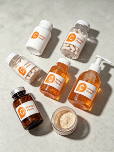 Etiquetas Adhesivas Personalizadas para Botellas de Suplementos, de Papel BOPP Brillante, Ecológicas, Resistentes al Agua, con Sabor a Vitamina C Naranja - Product Image 2