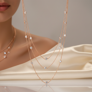 Multi Layered Zircon Stone Wholesale 925 Sterling Silver <b>Necklace</b> - Product Image 3