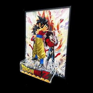 30*40cm imagen 3D enmarcada estereográfica DRAGON BAII Super Saiyan 4 Son <span class=keywords><strong>Goku</strong></span> figura de Anime pintura creativa adorno de pared de escritorio - Product Image 5