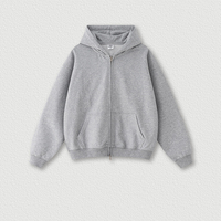 Sweat-shirt à capuche unisexe en polaire zippé, couleur unie, coupe oversize, style décontracté et sportif, pour adolescents, écologique, nouvelle collection automne