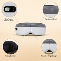 Masseur oculaire rechargeable avec compression d'air, vibration et musique, masque de soin des yeux pliable USB Type C