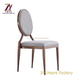 Modern round Back Dining Chairs for Hotels and Restaurants Crafted from <b>Metal</b> Leather Material - Product Image 3