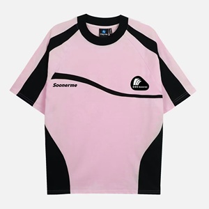 เสื้อยืดผู้ชายผ้าคอตตอนพิมพ์ลายตัวอักษรดิจิตอลสองสีดีไซน์ใหม่ล่าสุดสำหรับ240gsm ดีไซน์แบบผสมผสาน - Product Image 5