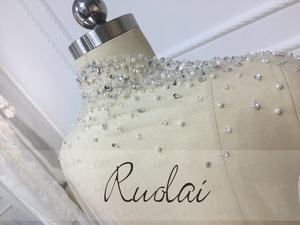 Ruolai WV01 cappella di lusso lunghezza perle di cristallo veli da sposa da sposa veli - Product Image 5