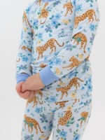 Ensemble de vêtements de détente assortis pour la famille, motif léopard et fleurs, ensemble à manches longues pour maman, combinaison zippée pour bébé, vêtements de maison doux