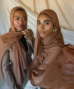 Leichter Premium <span class=keywords><strong>LO</strong></span>.LOVE Baumwoll-Modal Atmungsaktiver Vela Jersey Schal Weicher Spitzen-Ethnischer Hijab für Muslimische Frauen für Alle Jahreszeiten - Product Image 3