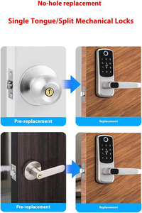 Intelligent Home Tuya WiFi TTLock App Cerraduras Inteligentes <strong>Digital</strong> Biometric Fingerprint Smart Wooden <strong>Door</strong> Locks for Airbnb - Product Image 5