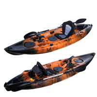 Bateau de pêche en plastique de 9,6 pieds, kayak/canoë de pêche, monoplace, à assise surélevée