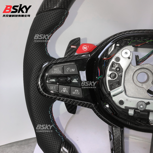 Pour BMW Série 1 2 3 4 5 6 <span class=keywords><strong>7</strong></span> 8 G20 G26 G30 G01 G02 G80 G82 G87 F90 F95 F96 M3 M4 Accessoires de voiture Volant en fibre de carbone CS - Product Image 4