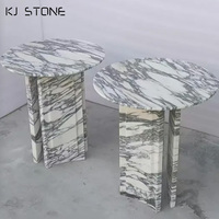Table basse ronde en marbre pour salon moderne européen Table de décoration d'hôtel et de villa en pierre naturelle