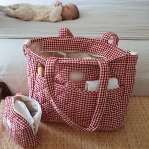 Sac à main de maternité matelassé en coton personnalisé <span class=keywords><strong>pour</strong></span> les accessoires de bébé <span class=keywords><strong>nouveau</strong></span>-<span class=keywords><strong>né</strong></span>, peut être accroché à la poussette, sacs de maman - Product Image 5