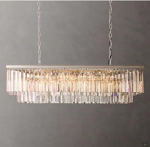 Lustres rectangulaires ronds en cristal K9 à franges angulaires 2026, luxe, salle à manger, chambre à coucher, lustre rectangulaire <span class=keywords><strong>Odeon</strong></span> des années 1920, 49 - Product Image 2