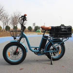 Fast Electric Cargo Bike Long Tail Family 48V Bafang Ebike 500W Fat Tire Cargo Electric Bike Delivery