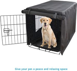 Housse de <span class=keywords><strong>cage</strong></span> pour chien imperméable et durable en tissu Oxford robuste, double porte, poche et fenêtre en filet, housse de caisse pour chien. - Product Image 2