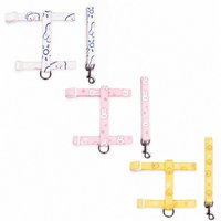 Laisse en tissu pour animaux de compagnie avec harnais motif dessin animé, style coréen, équipement de promenade extérieur pour chiens, conception anti-évasion pour petits chiens