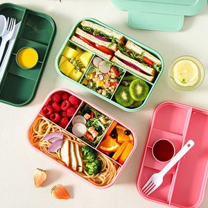 1000ml Multi-Compartment Bento Box with Sauce Jar Utensils BPA-Free Leakproof <b>Lunch</b> Container - Product Image 2
