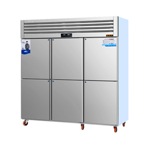 Réfrigérateur-congélateur vertical commercial en acier inoxydable, réfrigérateur de cuisine à double température pour restaurant, hôtel, CE - Product Image 1