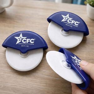 Custom Logo Round <b>Plastic</b> Pizza Cutter <b>Wheel</b> for Restaurant Giveaways and Food Promotions - Product Image 5