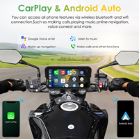 Carpuride W603D+TPMS Reproductor de CD Portátil para Motocicleta con Pantalla de 6 Pulgadas, Inalámbrico, Carplay, Android Auto, GPS, Sensor de Presión de Neumáticos, Antivibración y Visión Nocturna