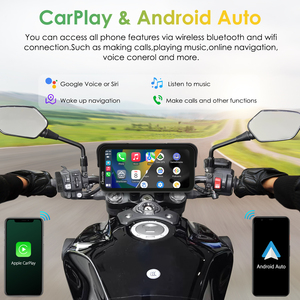 Carpuride W603D+TPMS จอไร้สายขนาด 6 นิ้ว รองรับ Carplay และ Android <span class=keywords><strong>Auto</strong></span> สำหรับมอเตอร์ไซค์ พร้อม GPS ระบบตรวจวัดแรงดันลมยาง ป้องกันการสั่นไหว รุ่นกลางคืน กล้องสองตัว - Product Image 5