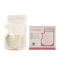 Sac de conservation jetable HJ Brand HJ-RTS003 de 250 ml pour lait maternel et aliments pour bébé – Design théière, pochette de congélation autoportante avec fermeture éclair