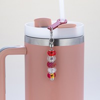 Accessoires de barre de perles en métal et acrylique pour pendentifs en paille de 8 à 12mm, décorations de tasse, porte-clés en perles, nouveauté