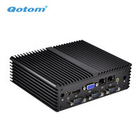 Sistema Barebone Qotom Q190P, Intel Celeron J1900 Quad Core 2.0GHz, SSD, RAM DDR3, Wi-Fi de Doble Banda, Mini PC Industrial