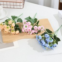 Bouquet de 10 Roses et Marguerites en Soie Artificielle Réalistes Faits Main, Vente en Gros, pour Mariage, Décoration Intérieure et Arrangements Décoratifs