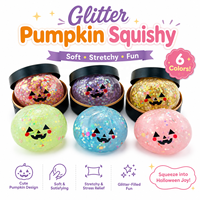 Cadeaux de fête d'Halloween pour filles et enfants : Boîte mystère surprise, Jouet sensoriel anti-stress Fidget Squishy en forme de boulette vapeur, citrouille et œil