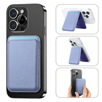 Porte-cartes universel en cuir avec support magnétique puissant amovible pour voyage et bureau