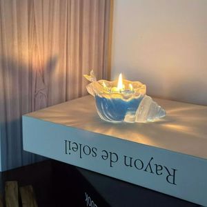 Candela Decorativa da Sogno con Cera di Soia Multi-Aromatica a Forma di Spirale Simile a un Cielo Stellato e al Mare in Conchiglia Trasparente - Product Image 6