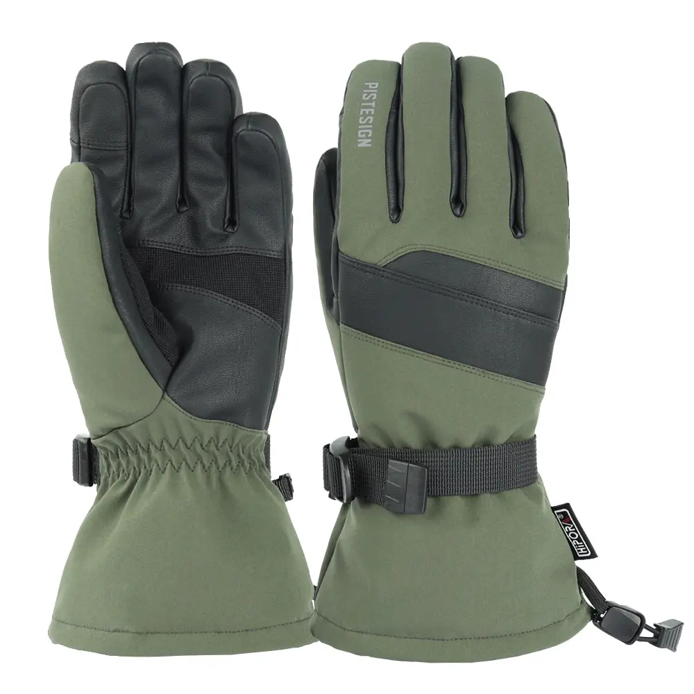 Gants de ski et de neige personnalisés Gants de ski pour hommes imperméables à écran tactile Gants de ski de motoneige antidérapants avec sangle