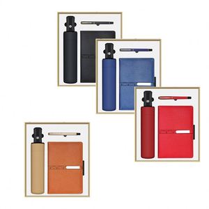 Ensemble cadeau de 3 parapluies anti-UV noirs pour entreprise 2025 avec boîte de rangement pour ordinateur portable en vente - Product Image 2