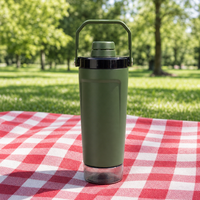 Bouteille shaker isotherme à double paroi 591 ml, tasse à café de voyage portable, bouteille de sport en acier inoxydable anti-fuite pour la randonnée en plein air