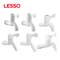 Robinet mural hygiénique LESSO en PVC anti-fuite à eau froide, avec cartouche céramique sans plomb, pour machine à laver et lavabo