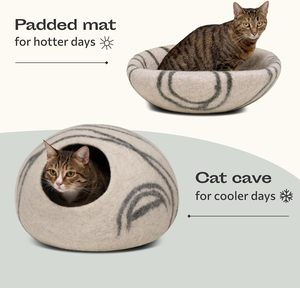 <span class=keywords><strong>Cat</strong></span> Cave Premium Filz Katzen bett für Innen katzen, hand gefertigte 100% Merinowolle (Light Shades) - Product Image 3