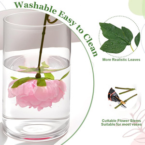 Pintura al Óleo de Tallo Único, Peonía Artificial de Seda en Tonos Pastel, Decoración para el Hogar de 47 cm, Halloween, Pascua, Año Nuevo, Navidad, Día de San Valentín - Product Image 3