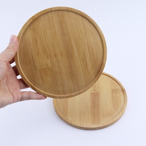 Vente en gros plateau de service en bois personnalisé hôtel restaurant accessoires de cuisine plateau roulant ovale en bois de bambou plateaux de service ronds - Product Image 2