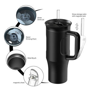 Nuovo stampo design 40oz doppia parete in acciaio inox a prova di perdite tazza bicchiere con cannuccia magnetica - Product Image 4