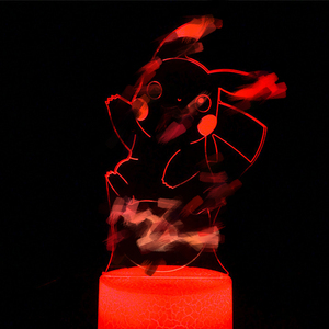 <span class=keywords><strong>Lampe</strong></span> <span class=keywords><strong>de</strong></span> <span class=keywords><strong>Chevet</strong></span> Illusion 3D LED Tactile <span class=keywords><strong>Pikachu</strong></span> Animal, 16 Couleurs, Veilleuse Visuelle USB pour Enfants et Bureau - Product Image 2