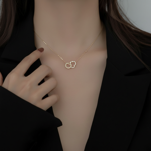 Collares en capas de acero inoxidable de moda de tendencia elegante Ángel mariposa con cuentas gran oferta al por mayor con perlas - Product Image 2