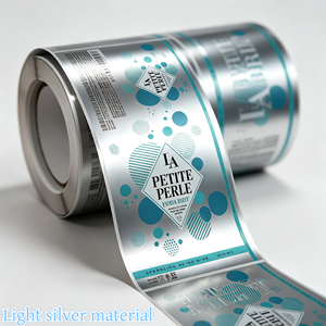Etiqueta Adhesiva de Vinilo Metálico Plateado Personalizada, Impermeable, para Botellas de Cosméticos, Códigos de Barras y Embalaje - Product Image 3