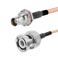 Conector macho BNC de 50 ohmios de fábrica a conector coaxial RF de mamparo hembra BNC con conjunto de cable coaxial RF RG316 RG 316
